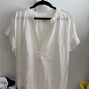 Elan White linen blouse and pant set